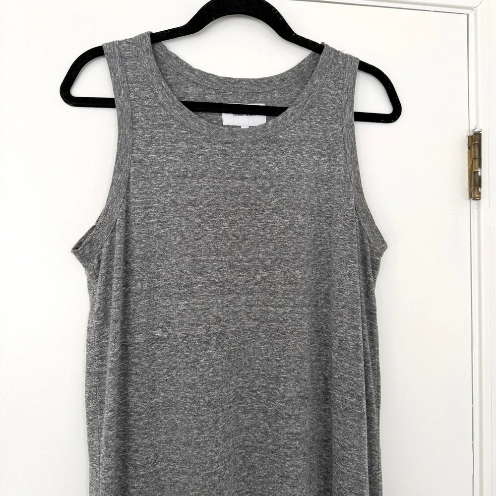 Current/Elliott The Perfect Muscle Tee Dress Heather Grey Midi Slit Large